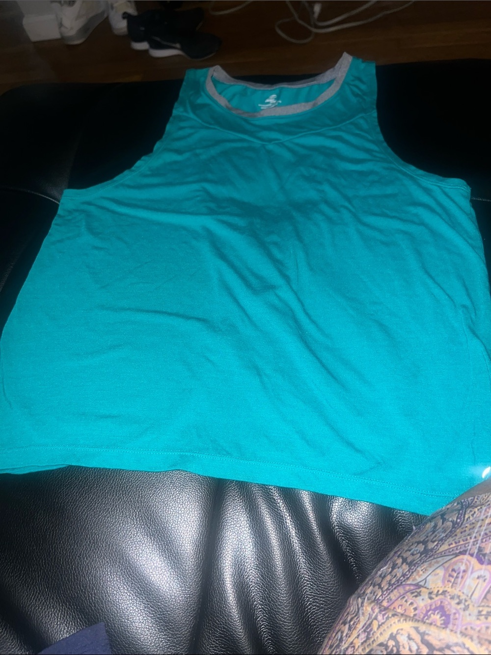 Energy Zone Teal Athletic Tank with Gray Trim